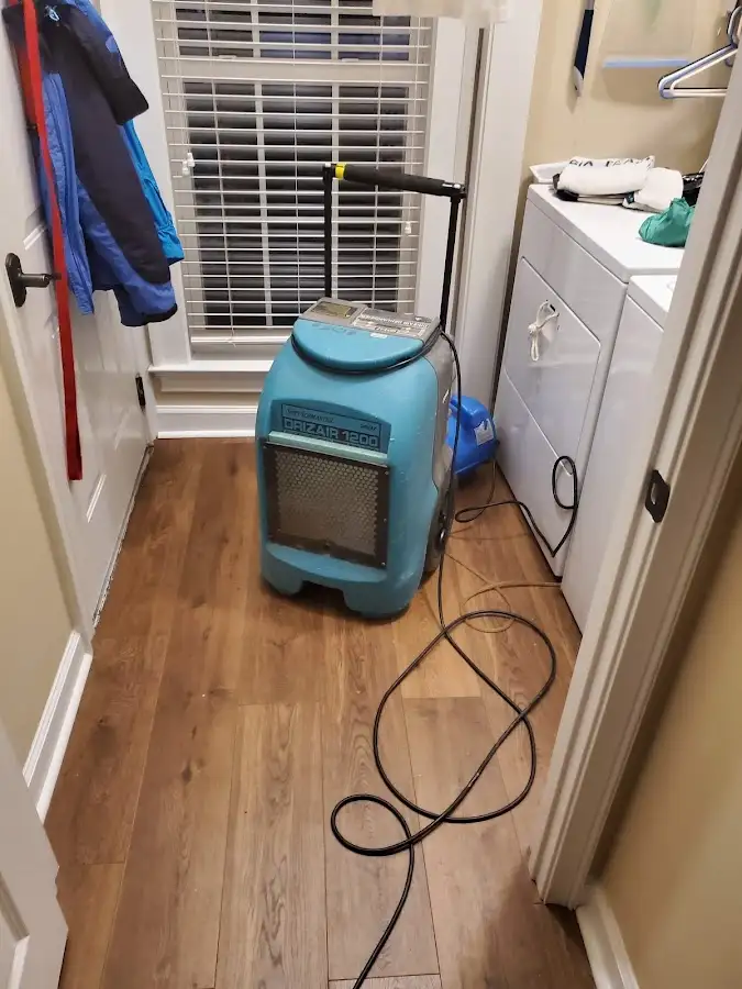 Commercial dehumidifier deployed for Flood Damage Cleanup in Hitchcock
