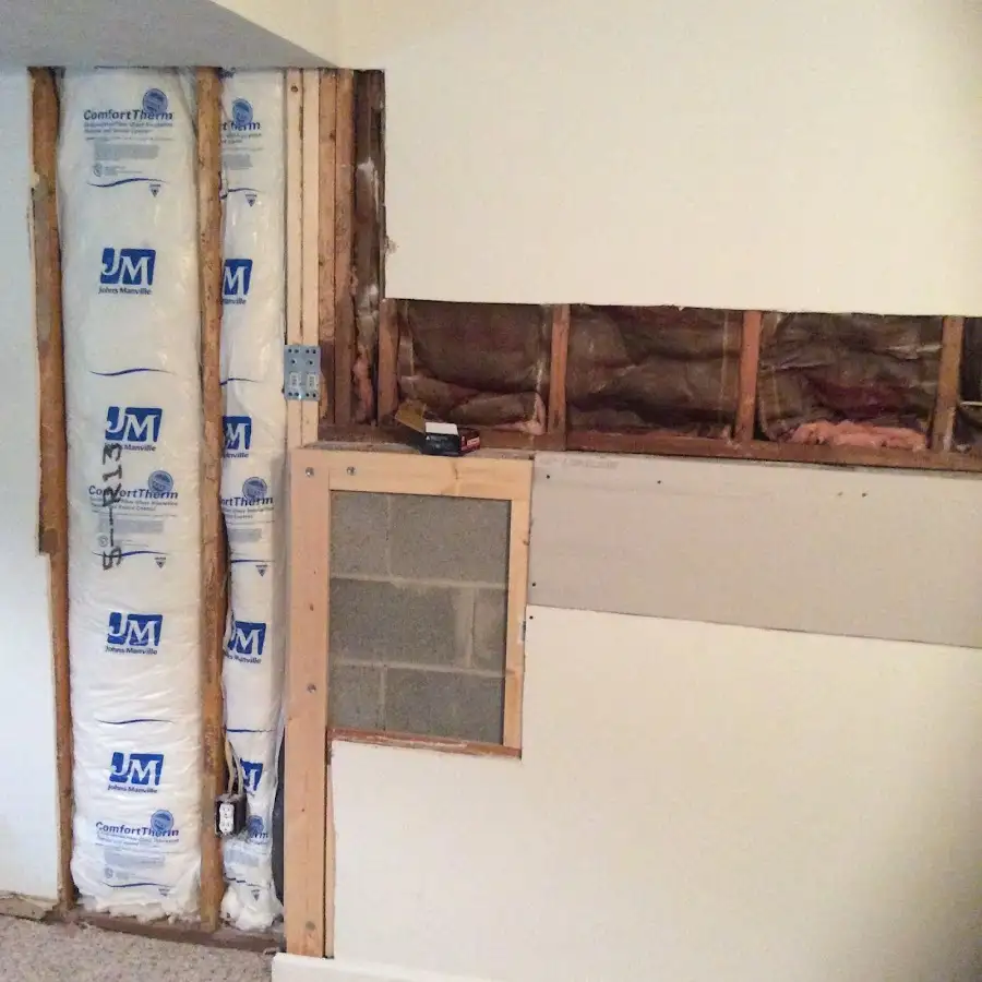 Wall insulation replacement during Structural Drying in Hitchcock